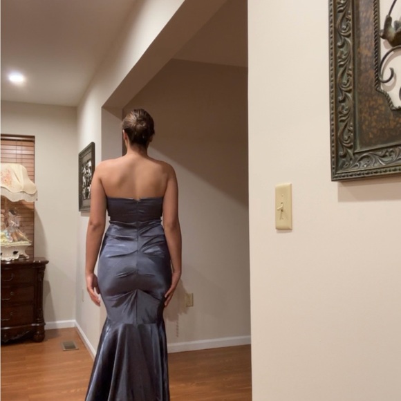 Xscape Strapless Gray Dress - Picture 1 of 2